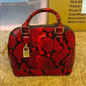 ALDO Red Snakeskin Handbag